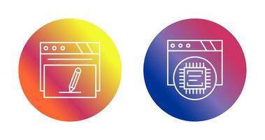 Edit and Cpu Icon Icon vector