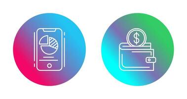Pie Chart and Wallet Icon vector