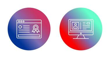 Online Certificate and Profile Icon vector