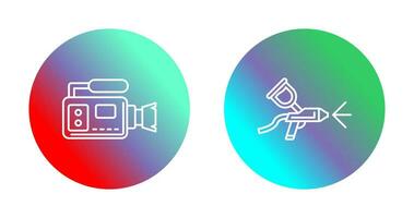 Airbrush and Video Camera Icon vector