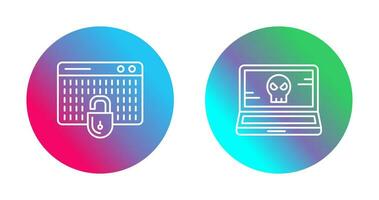Hacking and Laptop Icon vector