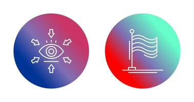 visualización y bandera icono vector