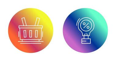 Hot Airballon and Shopping Basket Icon vector