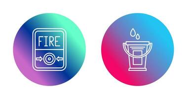 Fire Button and Water Bucket Icon vector