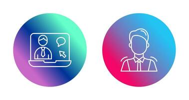 Online Job and Manager Icon vector