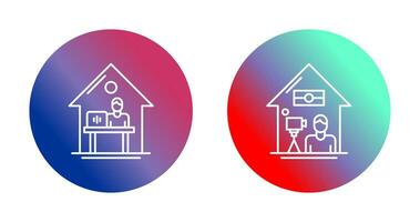 Work At Home and Lie Record Icon vector