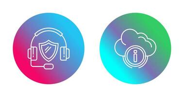 call center and cloud computing Icon vector