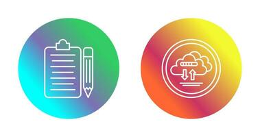 clipboard and cloud data  Icon vector