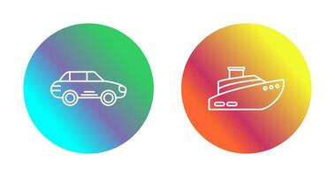 Car and Ship Icon vector