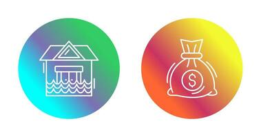 Natural Disaster and Money Bag Icon vector