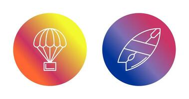 Parachute and Surfboard Icon vector