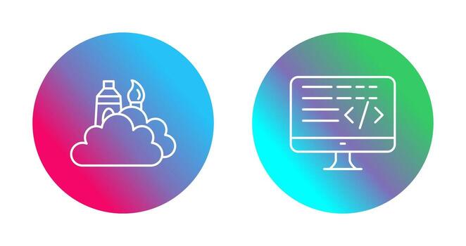 creativo y codificación icono vector