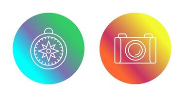 Compass and Camera Icon vector