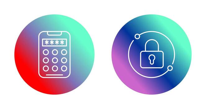 alfiler código y almohadilla bloquear icono vector