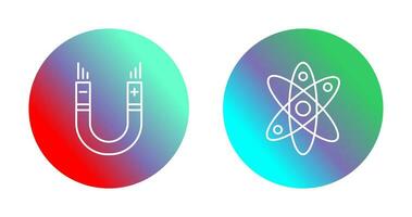 Atom and Magnet,attraction Icon vector