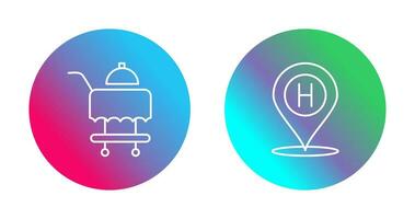 Room Service and Hotel Location Icon vector