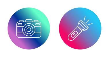 Camera and Flash Light Icon vector