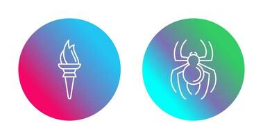 Torch and Spider Icon vector