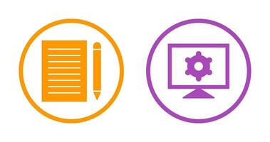 write feedback and computer settings Icon vector