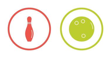 bowling pin and bowling ball Icon vector