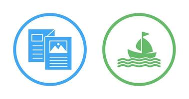 Brochure and Boat  Icon vector