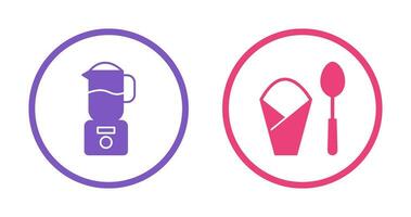 blender and spoon  Icon vector