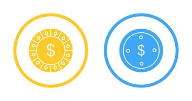 dollar chip and dolllar coin Icon vector