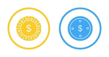 dollar chip and dolllar coin Icon vector