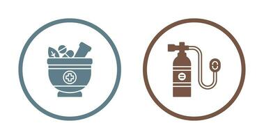 Herb and Oxygen Tank Icon vector