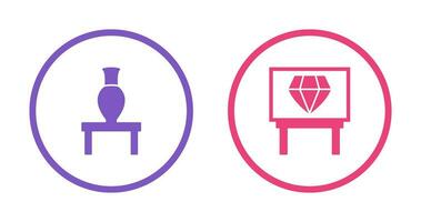 Vase Exhibit and Diamond Exhibit Icon vector