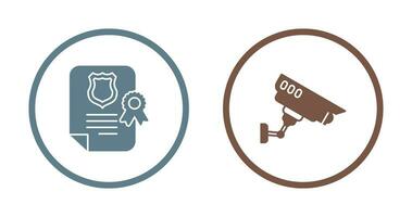 Document and Cctv Icon vector