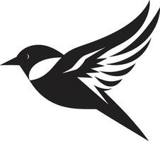 Sculpted Songbird Silhouette Feathered Wonder Winged Melody Avian Logo Mastery vector