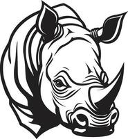 Natures Beauty in Black Rhino Emblems Detailed Design Elegance in the Wild Black Vector Rhinoceros Symbol