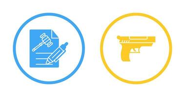 archivo y pistola icono vector