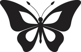 Butterfly Grace in Shadows A Timeless Emblem Intricate Flutter in Noir Black Butterfly Symbol vector