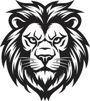 Lions Command Vector Logo Design Enigmatic King Black Lion Insignia