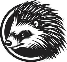 Porcupine Spike Minimalistic Logo Porcupine Quill Badge of Honor vector