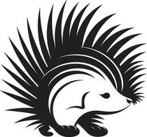 Majestic Black Porcupine Symbol Porcupine Quill Abstract Logo vector