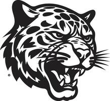 elegante ferocidad negro leopardo emblema majestuoso cazador negro vector leopardo logo