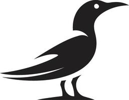 tintero majestad negro logo icono en Gaviota de ébano resplandor vector Gaviota diseño emblema