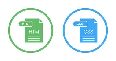 HTM and CSS Icon vector