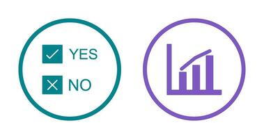 Yes No Option and Statistics Icon vector