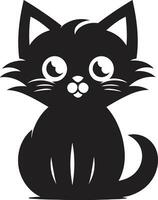 Minimalist Cat Pounce Cat in the Night Symbol vector