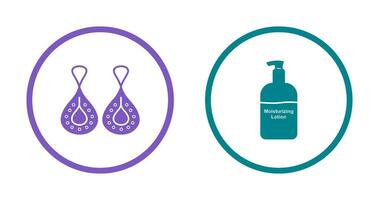 Earring and Lotion Icon vector