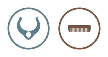 Necklace and Comb Icon vector