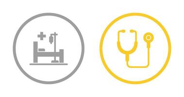 Stethoscope and Hospital Icon vector