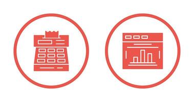 Estadísticas y revisa icono vector