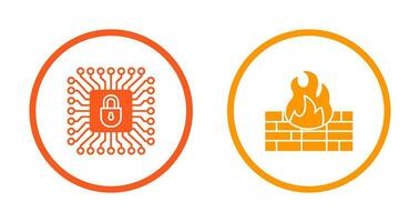 Cyber Protection and Firewall Icon vector