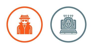 Spy and Protection Icon vector