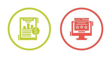 Financial Analytics and Webpage Icon vector